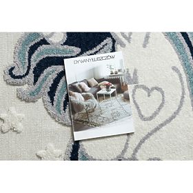 Preproga YOYO GD49 bela / siva - Samorog za otroke, strukturna, senzorične resice, F.H.Kabis