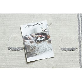 Preproga YOYO GD62 bela / siva - Oblaki za otroke, strukturna, senzorična Resice, F.H.Kabis