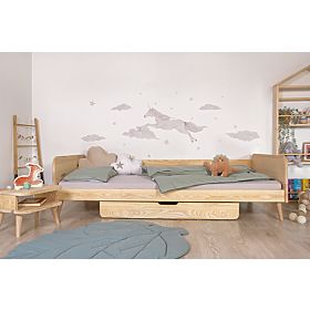 Rastoča postelja Nell 2v1 - naravna