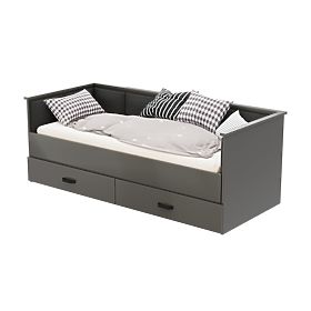 Raztegljiva postelja HELIOS z oblazinjenimi paneli grafit 200x80/200x160