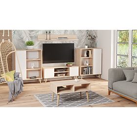 Regal omara Fondi hrast sonoma - bela, skandinavska