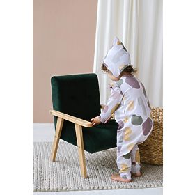 Retro otroški fotelj Velvet - temno zelen