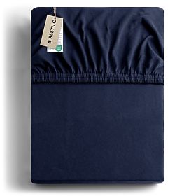 Rjuha AMBER mornarsko modra klasični stil material jersey 220-240x220 DecoKing
