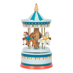 small foot Glasbena skrinjica konjički vrtiljak modra