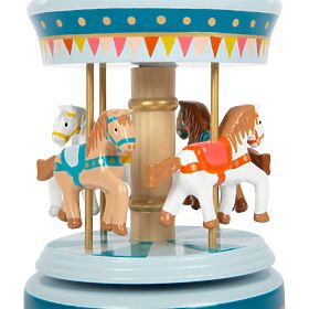 small foot Glasbena skrinjica konjički vrtiljak modra
