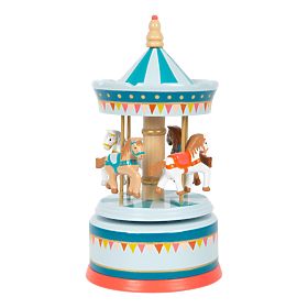 small foot Glasbena skrinjica konjički vrtiljak modra
