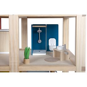 small foot Hiša za punčke s pohištvom, naravna