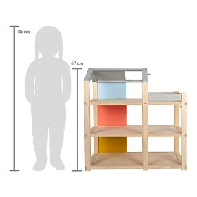 small foot Hiša za punčke s pohištvom, naravna