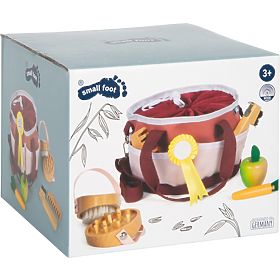 small foot Komplet za nego konja z rdečo torbo