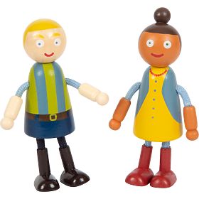 small foot Lesene figurice družina z invalidskim vozičkom