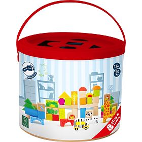 small foot Lesene živalske gradbene kocke 50 kos