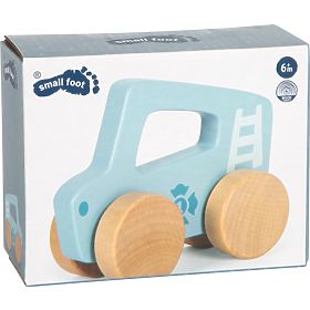 small foot Leseni avto na potiskanje Modro, small foot