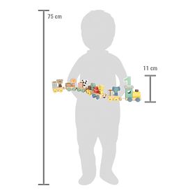 small foot Leseni rojstnodnevni vlak z živalmi