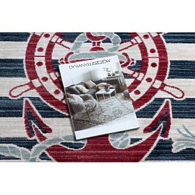 Sodoben otroški tepih TOYS 75324 KOTVA, nepravilna oblika, krem, turkizna, temno modra, F.H.Kabis