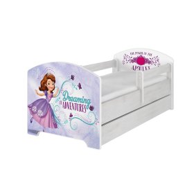 Otroška postelja z pregrado - Sofija I. - dekor norveškega bora, BabyBoo, Sofia the first
