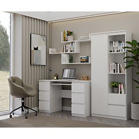 Stenske Police KOBI Za Dnevno Sobo BELA