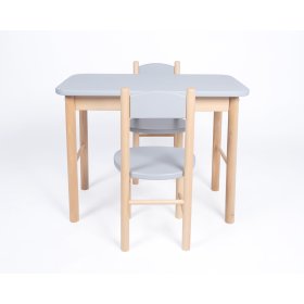 Komplet mizice in stolčkov Simple - siv, Drewnopol