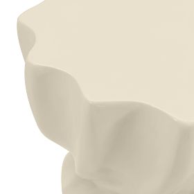 Stranska miza Bloom 35 cm, bež, sijajna