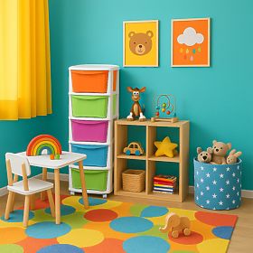 Zaboj za igrače s 5 predali na kolesih