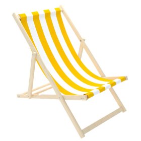 Plažni stol Stripes - rumeno-bel, CHILL